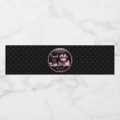 グラムピンクブラックファッションスウィート16バースデーパーティー ペットボトルラベル (シングルラベル)