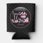 グラムピンクブラックファッションスウィート16バースデーパーティー 缶クーラー (正面)