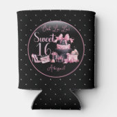 グラムピンクブラックファッションスウィート16バースデーパーティー 缶クーラー (裏面)