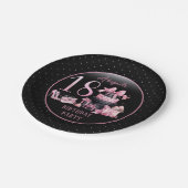 グラムピンクブラックファッション18thバースデーパーティー ペーパープレート (アングル)