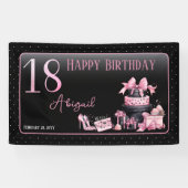 グラムピンクブラックファッション18thバースデーパーティー 横断幕 (横)