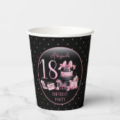 グラムピンクブラックファッション18thバースデーパーティー 紙コップ (裏面)