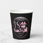 グラムピンクブラックファッション18thバースデーパーティー 紙コップ (正面)
