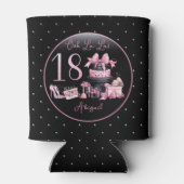 グラムピンクブラックファッション18thバースデーパーティー 缶クーラー (裏面)