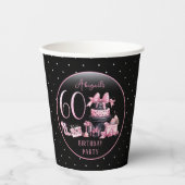 グラムピンクブラックファッション60thバースデーパーティー 紙コップ (正面)