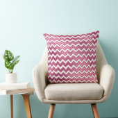 グラムピンクホワイトジグザグリストライプング クッション (椅子)