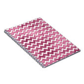 グラムピンクホワイトジグザグリストライプング ノートブック (右側)