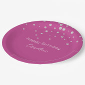 グラムピンクホワイトダイヤモンド誕生日 ペーパープレート (アングル)