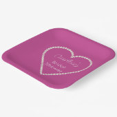 グラムピンクホワイトパールブライダルシャワー ペーパープレート (傾斜あり)