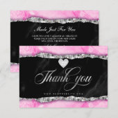 グラムピンクマーブルエッジビジネスサンキューカード サンキューカード (正面/裏面)