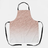 グラムピンクローズ金ゴールドグラデーショングリッターモダン エプロン (正面)