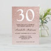 グラムピンクローズ金ゴールドグリッタースパークル30歳 招待状 (スタンド正面)