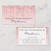 グラムピンクローズ金ゴールドグリッタードリップスメイクアップアイドラッシュ 名刺 (正面/裏面)