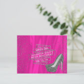 グラムピンク日付を保存エレガントな誕生日パーティー 案内ポストカード (スタンド正面)