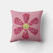 グラムピンク金ゴールドガーリーグリッターストライプパターン クッション (裏面)