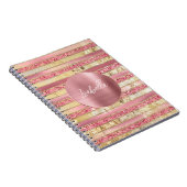 グラムピンク金ゴールドグリッターストライプ ノートブック (右側)