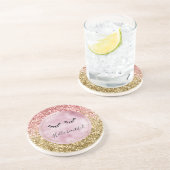 グラムピンク金ゴールドグリッターブラックまつげ コースター (側面)