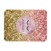 グラムピンク金ゴールドグリッターブラックまつげ マグネット (横)