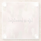 グラムピンク金ゴールドパイナップル ガラスコースター (裏面)