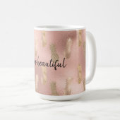 グラムピンク金ゴールドパイナップル コーヒーマグカップ (正面右)