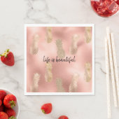 グラムピンク金ゴールドパイナップル スタンダードランチョンナプキン (インサイチュ)