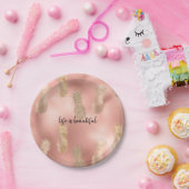 グラムピンク金ゴールドパイナップル ペーパープレート (パーティー)