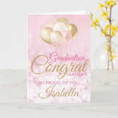 グラムピンク金ゴールド卒業祝い カード (黄色い花)