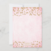 グラムピンク&金ゴールドグリッター卒業パーティー 招待状 (裏面)