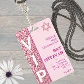 グラムピンクVIPユニークバルミツワーパーティーフェイバー バッジ