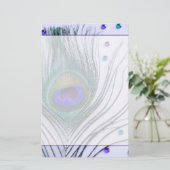 グラムピーコックフェザーパープル 便箋 (スタンド正面)