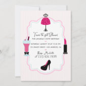 グラムファッションディババースデーパーティー招待 招待状 (正面)