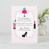 グラムファッションディヴァバースデーパーティフォト招待状 招待状 (スタンド正面)