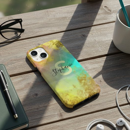 グラムファンシー抽象芸術金ゴールド金属箔グリッター Case-Mate iPhoneケース