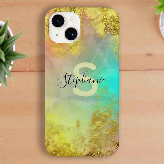 グラムファンシー抽象芸術金ゴールド金属箔グリッター Case-Mate iPhoneケース