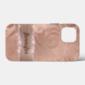 グラムフェイクバラ金ゴールドレースオンモノグラムブラッシュメタル Case-Mate iPhoneケース (裏面 (横))