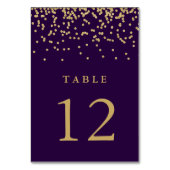 グラムフェイク金ゴールド紙吹雪オン深い紫 テーブルナンバー (裏面)