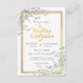 グラムフラワーズ金ゴールドフレーム書道ウェディング招待 招待状