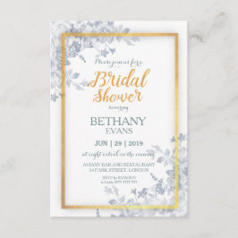 グラムフラワー金ゴールド枠書道ブライダルシャワー 招待状