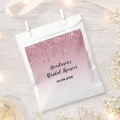 グラムブライダルシャワーパープルバラ金ゴールドグリッタードリップ フェイバーバッグ (クリップ留めされた状態)