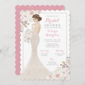グラムブライドインマーメイドガウンブライダルシャワー 招待状 (正面/裏面)