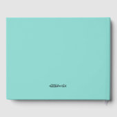 グラムブライドティール（緑がかった色）ブルーブライダルウェディングシャワーパーティー ゲストブック (裏面)