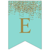 グラムブライドティール（緑がかった色）金ゴールドスパークルトゥインクルシャワーパーティー バンティングフラッグ (第2の旗)