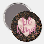 グラムブラウンブラックヒョウ印刷ハート マグネット (正面/裏面)