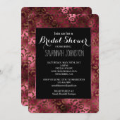 グラムブラウンブルガンディヒョウ印刷ブライダルシャワー 招待状 (正面/裏面)