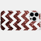 グラムブラウンレッドグリッタースパークルスホワイトシェブロン Case-Mate iPhoneケース (裏面 (横))