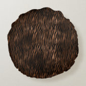 グラムブラウン黒豹プリントゼブラプリント ラウンドクッション (裏面)