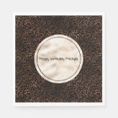 グラムブラウン黒豹プリント スタンダードランチョンナプキン (正面)