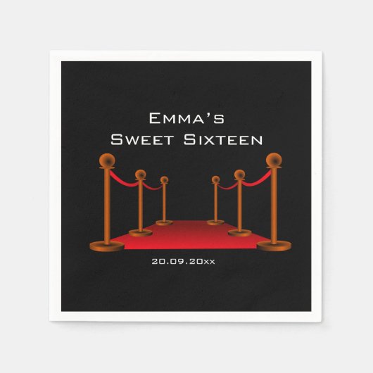 グラムブラエレガントック&レッドカーペットスウィート16パーティー スタンダードカクテルナプキン (正面)