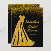 グラムブラックと金ゴールドグリッタードレスブライダルシャワー (正面/裏面)