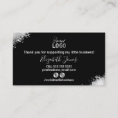 グラムブラックシルバーグリッターご注文ありがとうございます 名刺 (裏面)